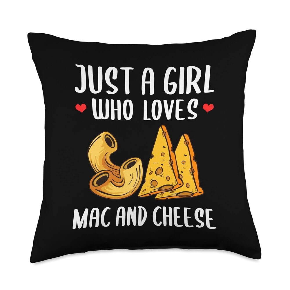 2137 Funny Mac And Cheese Design For Girls Macaroni Cheese Throw Pillow